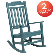 Load image into Gallery viewer, Set of 2 Winston All-Weather Rocking Chair in Teal Faux Wood
