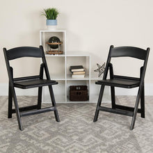 Load image into Gallery viewer, Folding Chair - Black Resin - 2 Pack 800LB Weight Capacity
