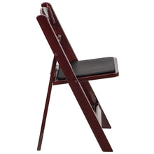 Load image into Gallery viewer, 2 Pack HERCULES Series 1000 lb. Capacity Red Mahogany Resin Folding Chair with Black Vinyl Padded Seat
