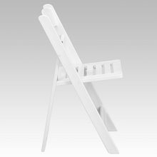 Load image into Gallery viewer, 2 Pack HERCULES Series 1000 lb. Capacity White Resin Folding Chair with Slatted Seat
