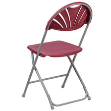 Load image into Gallery viewer, 2 Pack HERCULES Series 650 lb. Capacity Burgundy Plastic Fan Back Folding Chair
