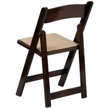 Load image into Gallery viewer, 2 Pack Fruitwood Wood Folding Chair with Vinyl Padded Seat
