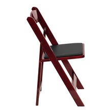 Load image into Gallery viewer, 2 Pack HERCULES Series Mahogany Wood Folding Chair with Vinyl Padded Seat
