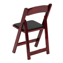 Load image into Gallery viewer, 2 Pack HERCULES Series Mahogany Wood Folding Chair with Vinyl Padded Seat
