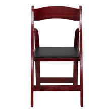 Load image into Gallery viewer, 2 Pack HERCULES Series Mahogany Wood Folding Chair with Vinyl Padded Seat

