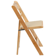 Load image into Gallery viewer, 2 Pack HERCULES Series Natural Wood Folding Chair with Vinyl Padded Seat
