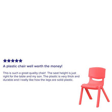 Load image into Gallery viewer, 2 Pack Red Plastic Stackable School Chair with 12" Seat Height
