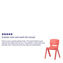 Load image into Gallery viewer, 2 Pack Red Plastic Stackable School Chair with 13.25" Seat Height

