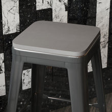 Load image into Gallery viewer, Perry Set of 4 Poly Resin Wood Seat with Rounded Edges for Colorful Metal Chairs and Stools in Gray
