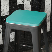 Load image into Gallery viewer, Perry Set of 4 Poly Resin Wood Seat with Rounded Edges for Colorful Metal Chairs and Stools in Mint
