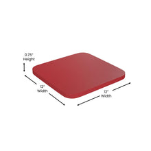 Load image into Gallery viewer, Perry Set of 4 Poly Resin Wood Seat with Rounded Edges for Colorful Metal Chairs and Stools in Red
