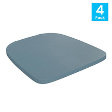 Load image into Gallery viewer, Perry Poly Resin Wood Square Seat with Rounded Edges for Colorful Metal Barstools in Teal-Blue
