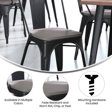 Load image into Gallery viewer, Perry Poly Resin Wood Square Seat with Rounded Edges for Colorful Metal Barstools in Gray
