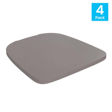 Load image into Gallery viewer, Perry Poly Resin Wood Square Seat with Rounded Edges for Colorful Metal Barstools in Gray
