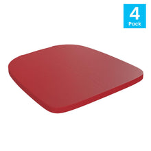 Load image into Gallery viewer, Perry Poly Resin Wood Square Seat with Rounded Edges for Colorful Metal Barstools in Red
