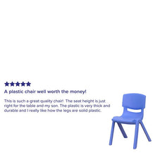 Load image into Gallery viewer, 4 Pack Blue Plastic Stackable School Chair with 12'' Seat Height
