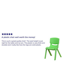 Load image into Gallery viewer, 4 Pack Green Plastic Stackable School Chair with 12'' Seat Height
