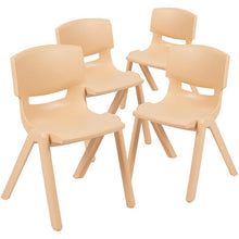 Load image into Gallery viewer, 4 Pack Natural Plastic Stackable School Chair with 13.25" Seat Height
