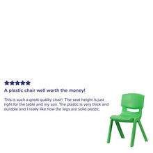 Load image into Gallery viewer, 4 Pack Green Plastic Stackable School Chair with 15.5'' Seat Height
