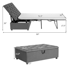Load image into Gallery viewer, Folding Ottoman Sleeper Bed with Mattress for Guest Bed and Office Nap-Gray

