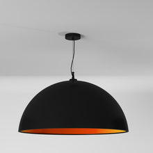 Load image into Gallery viewer, 3 Bulb Pendant, Black &amp; Gold Finish
