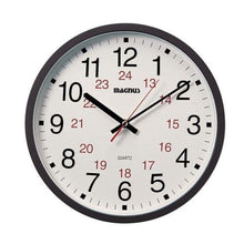 Load image into Gallery viewer, 12/24 Hour Clock, Black, Sweep Style Second Hand, Glass Face (22502-BK)
