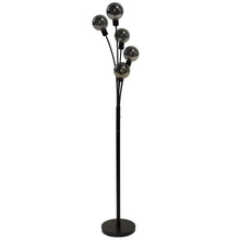 Load image into Gallery viewer, 5LT Incandescent Floor Lamp, Black,Smoked Glass
