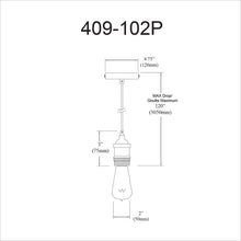 Load image into Gallery viewer, 1LT Pendant, Satin Chrome Finish
