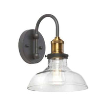 Load image into Gallery viewer, 1LT Wall Sconce, Black/Antique Brass
