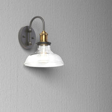 Load image into Gallery viewer, 1LT Wall Sconce, Black/Antique Brass
