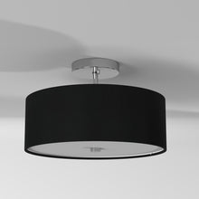 Load image into Gallery viewer, 3LT Incandescent Semi-Flush PC, Black Shade
