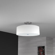 Load image into Gallery viewer, 3LT Incandescent Semi-Flush PC, White Shade

