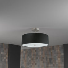 Load image into Gallery viewer, 3LT Incandescent Semi-Flush SC, Black Shade
