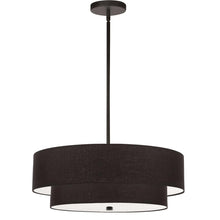 Load image into Gallery viewer, 4LT Incand 2 Tier Pendant, MB, BK Shade
