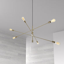 Load image into Gallery viewer, 6LT Incandescent Adjustable Pendant, Aged Brass
