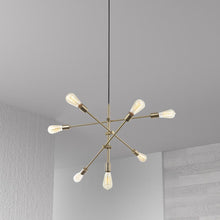 Load image into Gallery viewer, 7LT Incandescent Adjustable Pendant, Aged Brass
