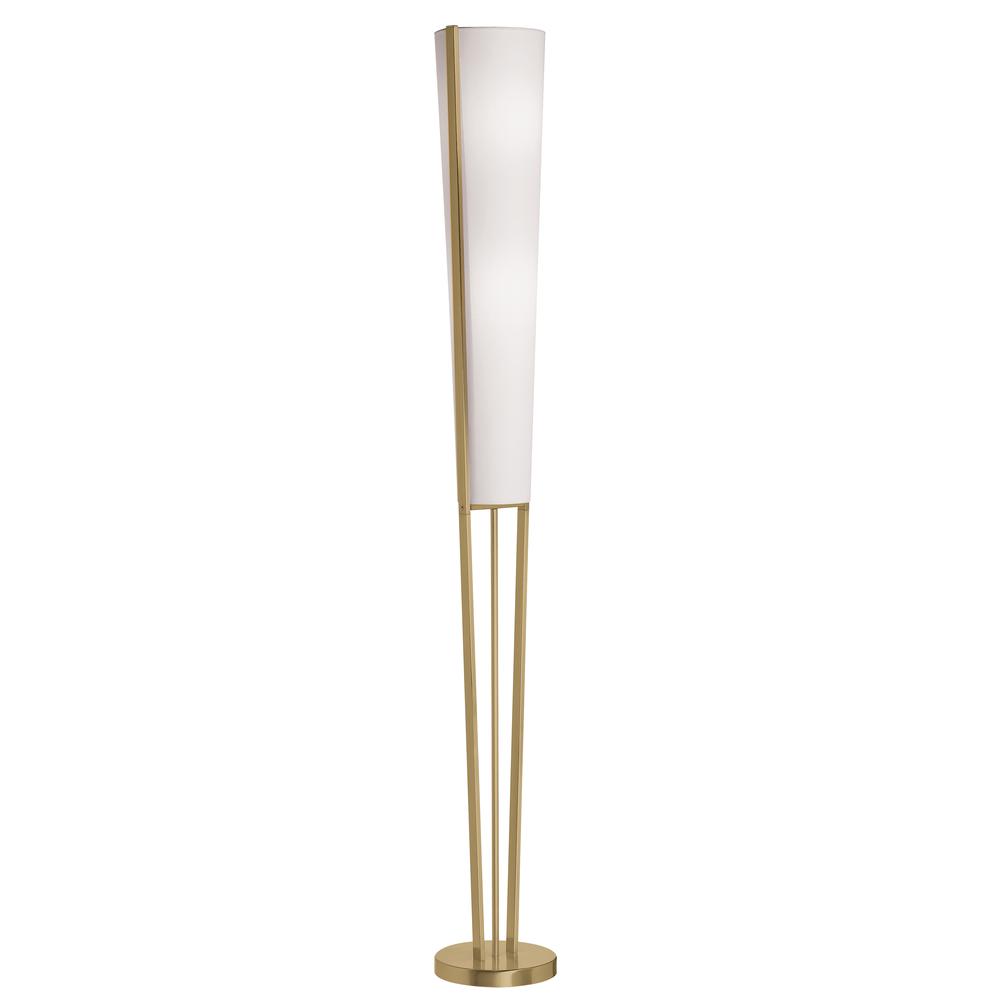 2LT Incand Floor Lamp, AGB, WH Shade