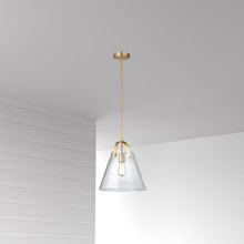 Load image into Gallery viewer, 1LT Incandescent Pendant, Aged Brass,Clear Glass

