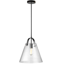 Load image into Gallery viewer, 1LT Incandescent Pendant, Black, Clear Glass
