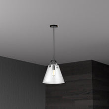 Load image into Gallery viewer, 1LT Incandescent Pendant, Black, Clear Glass
