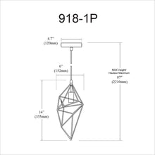 Load image into Gallery viewer, 1LT Incandescent Pendant, BK
