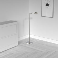 Load image into Gallery viewer, 9W Swing Arm Floor, Satin Nickel Finish
