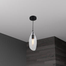 Load image into Gallery viewer, 1LT Incandescent Pendant, Blk Finish,Clear Glass
