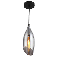 Load image into Gallery viewer, 1LT Incandescent Pendant, Blk Finish,Smoke Glass
