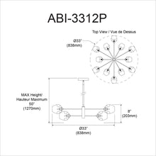 Load image into Gallery viewer, 12LT Chandelier, VB with Clear Glass
