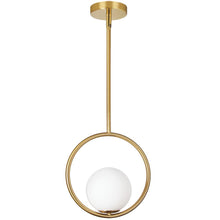 Load image into Gallery viewer, 1LT Halogen Pendant AB Finish, White Glass
