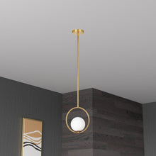 Load image into Gallery viewer, 1LT Halogen Pendant AB Finish, White Glass
