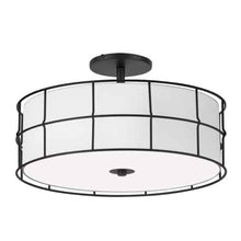 Load image into Gallery viewer, 3LT Semi-Flush Mount, MB,WH shade
