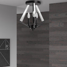 Load image into Gallery viewer, 3LT Semi-Flush Mount,  MB, Clear Acrylic
