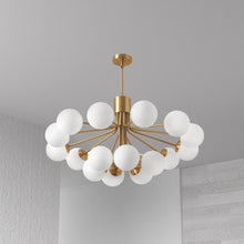 Load image into Gallery viewer, 9LT Chandelier, AGB Finish, Opal Glass
